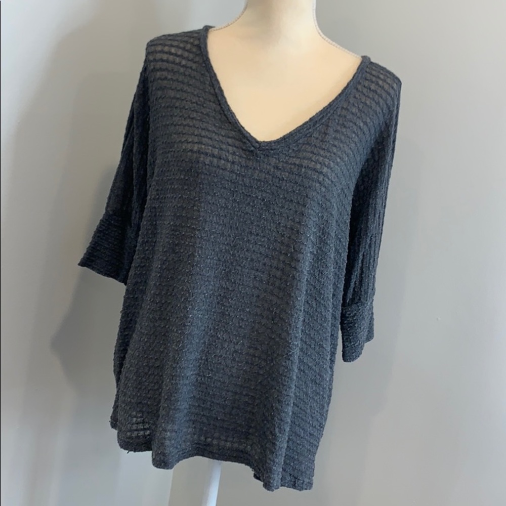 Michael Lauren V-Neck Waffle Top